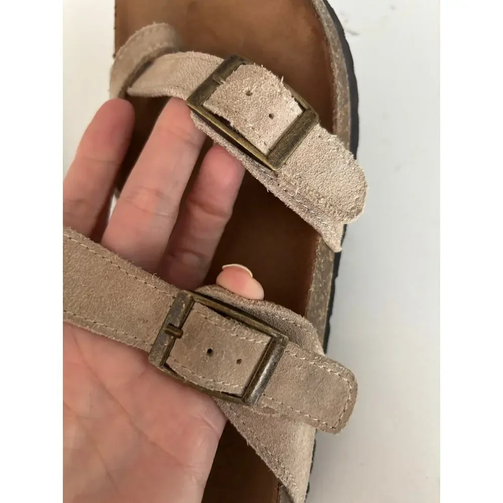 White Mountain Womens Gracie Footbed Sandals size 6 tan leather boho gorpcore